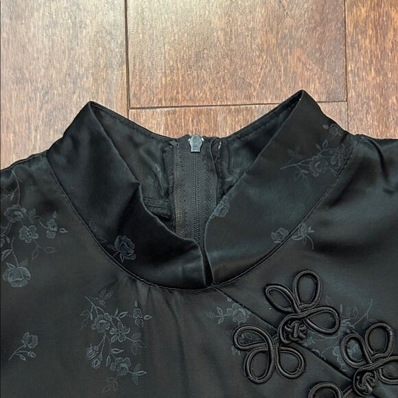 Vintage Roberta Qipao Black Mini Dress, Looks Great on! Size Medium - Picture 3 of 12